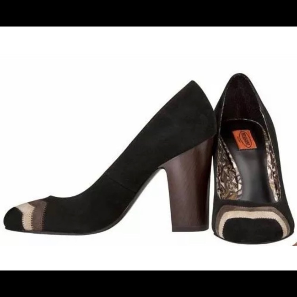 MISSONI Target Suede Zig Zag Black Pump Heel 10
